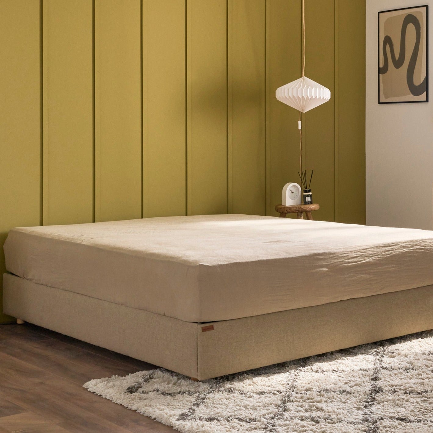 Le draps housse en lin lavé