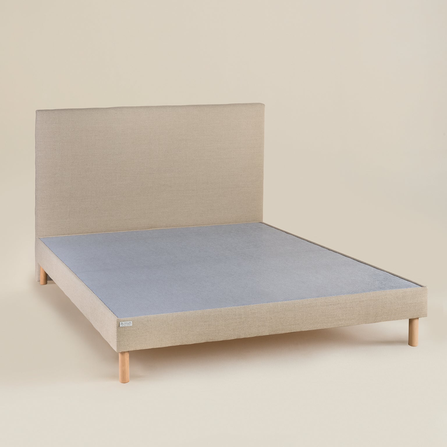 Sommier tapissier L’Indispensable Bonnuit en lin naturel, hauteur 14 cm, vu en angle