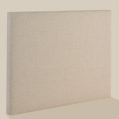 Tête de lit Impériale Bonnuit vue en 3/4, format coffre, hauteur 120 cm, revêtement lin naturel